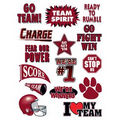 Go Team Maroon Set of Sports Temporary Tattoo